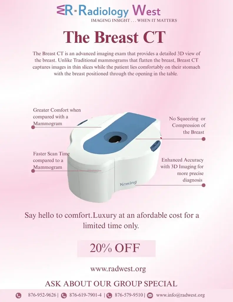 Koning Breast CT machine at Radiology West — 3D breast imaging without compression