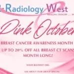 Pink October is Here — Radiology West pink ribbon awareness banner